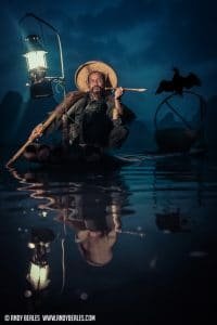 Guilin fisherman by lantern light d